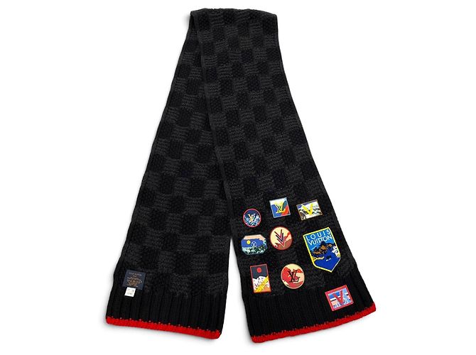 Stola in cashmere e pelle Louis Vuitton Nero - vista 4