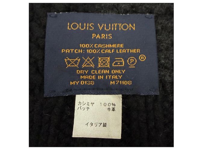 Stola in cashmere e pelle Louis Vuitton Nero - vista 7