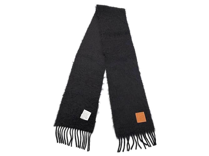 Stola in lana mohair nera Loewe Nero - vista 3
