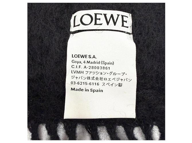 Stola in lana mohair nera Loewe Nero - vista 7