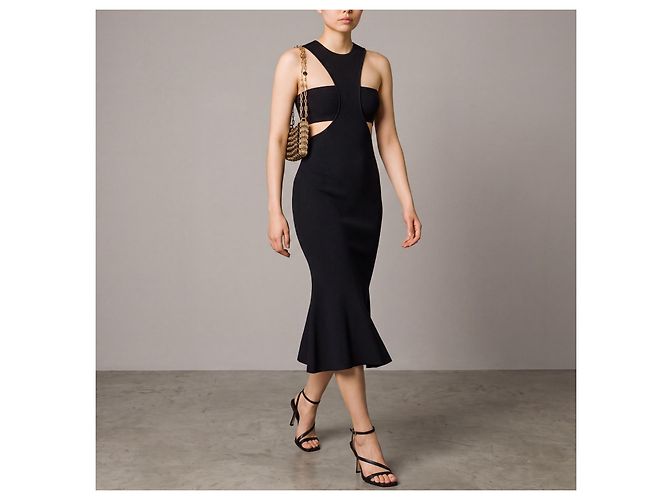 Alexander McQueen Schwarzes Strickkleid mit Cut-Outs - Ansicht 4
