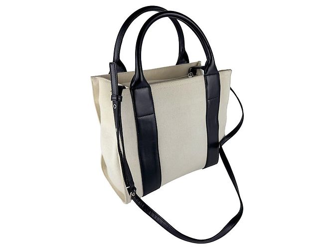 Borsa a mano e a tracolla Balenciaga in tela Nero Crudo - vista 11