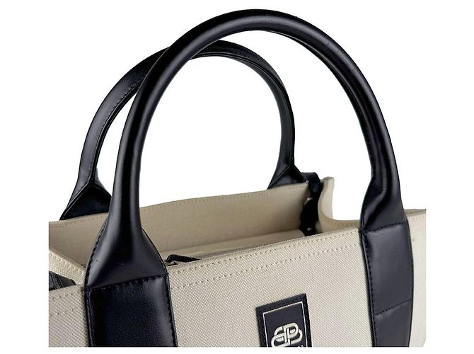 Borsa a mano e a tracolla Balenciaga in tela Nero Crudo - vista 9
