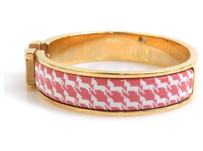 Hermès Hermes HERMES Bracciale Rigido Click H Metallo Smalto Arancione Oro D'oro - vista 2
