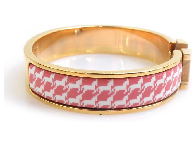 Hermès Hermes HERMES Bracciale Rigido Click H Metallo Smalto Arancione Oro D'oro - vista 4