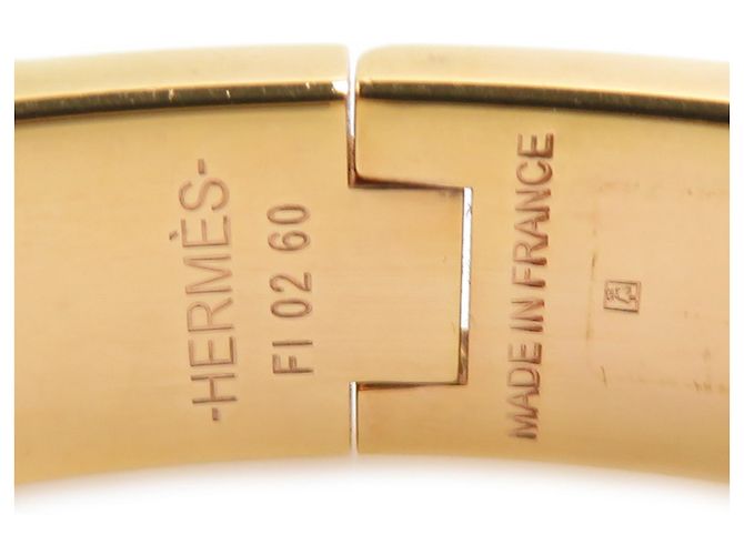 Hermès Hermes HERMES Bracciale Rigido Click H Metallo Smalto Arancione Oro D'oro - vista 7