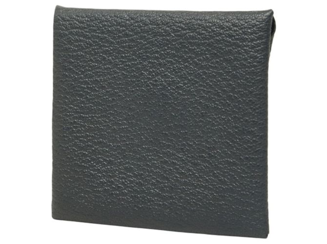 Hermès Monedero Hermes Bastia en piel Chevre gris Castaño - vista 2