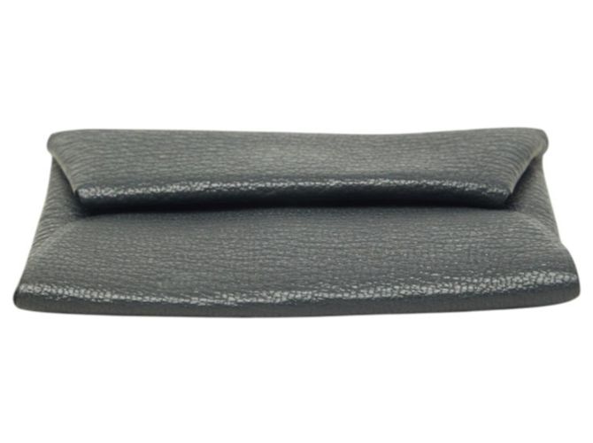 Hermès Monedero Hermes Bastia en piel Chevre gris Castaño - vista 3