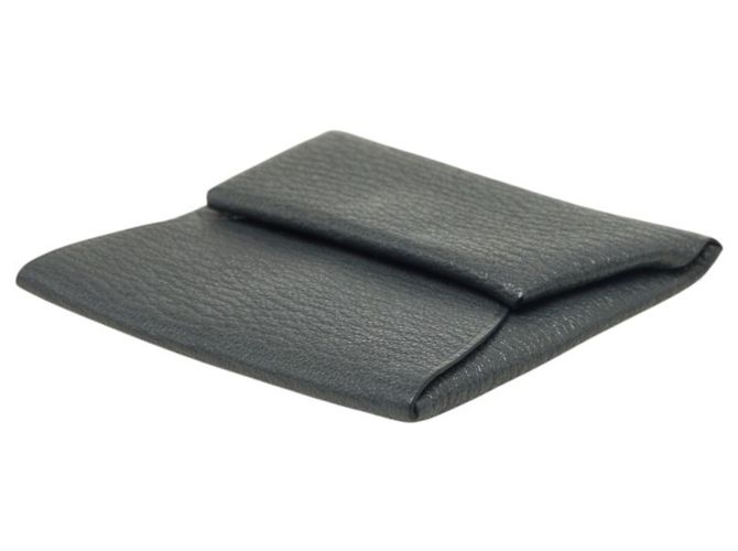 Hermès Monedero Hermes Bastia en piel Chevre gris Castaño - vista 4