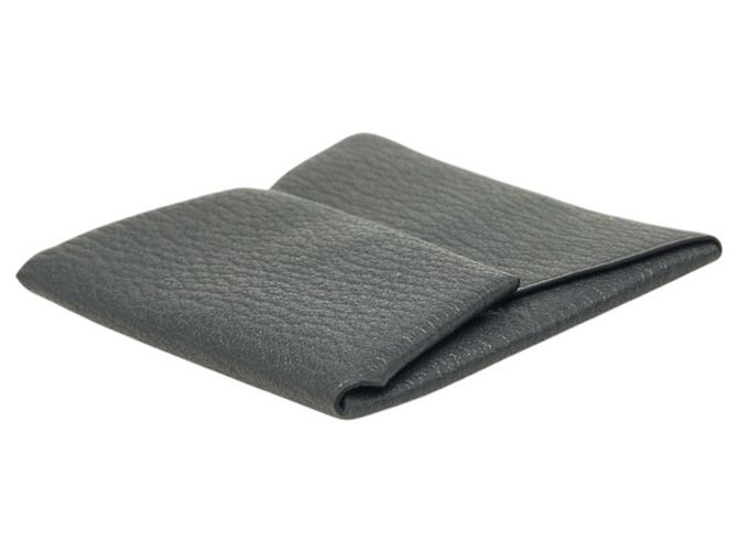 Hermès Monedero Hermes Bastia en piel Chevre gris Castaño - vista 5