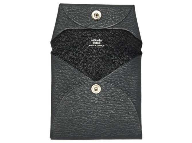 Hermès Monedero Hermes Bastia en piel Chevre gris Castaño - vista 6