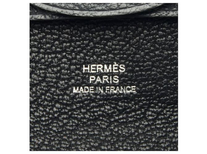 Hermès Monedero Hermes Bastia en piel Chevre gris Castaño - vista 8