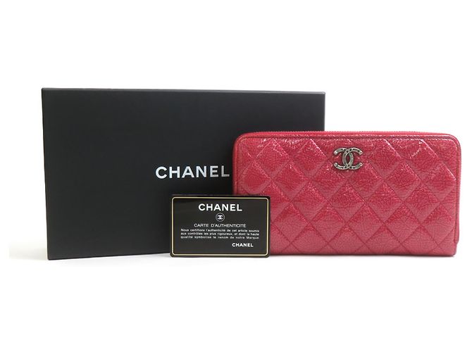 Cartera larga Chanel de piel charol rosa - vista 8