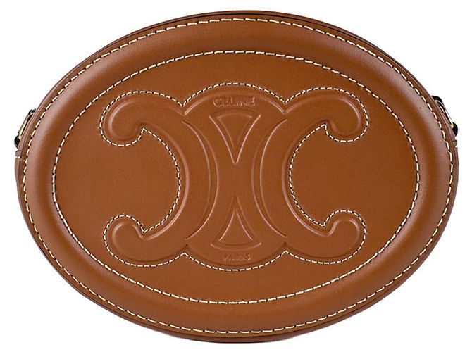 Céline Borsa a tracolla Celine in pelle marrone - vista 3