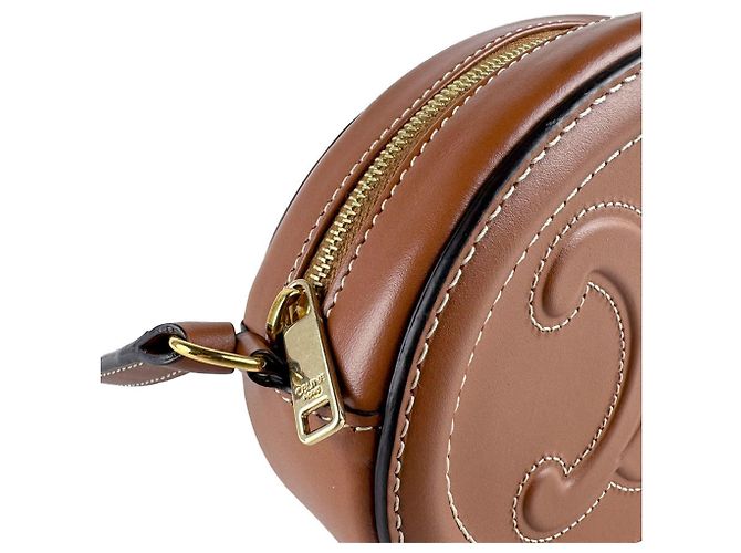Céline Borsa a tracolla Celine in pelle marrone - vista 6