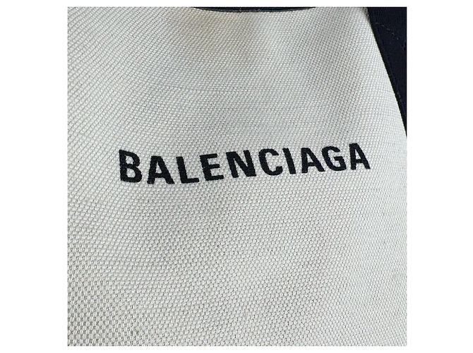 Borsa Balenciaga Cabas S Navy Nero Crudo - vista 10