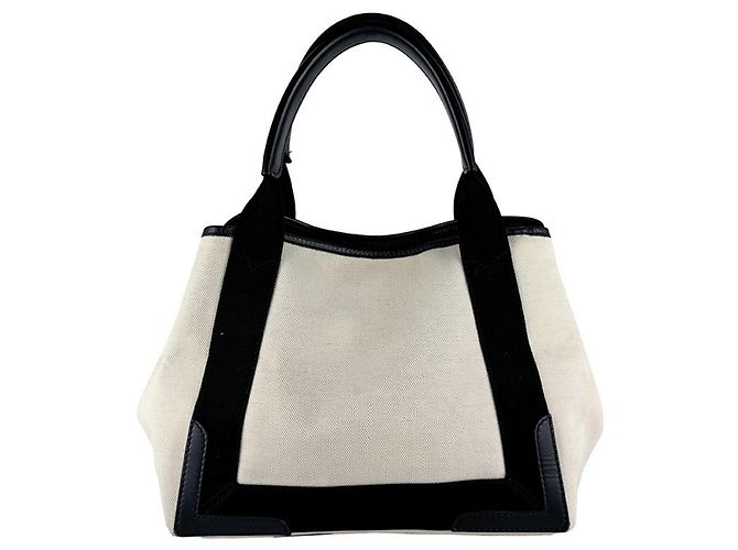 Borsa Balenciaga Cabas S Navy Nero Crudo - vista 3