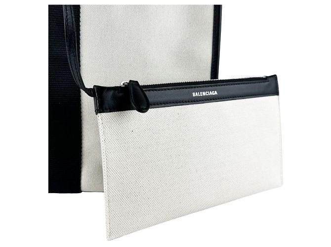 Borsa Balenciaga nera e avorio Nero Crudo - vista 10