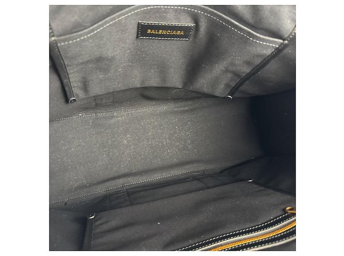 Borsa Balenciaga nera e avorio Nero Crudo - vista 11