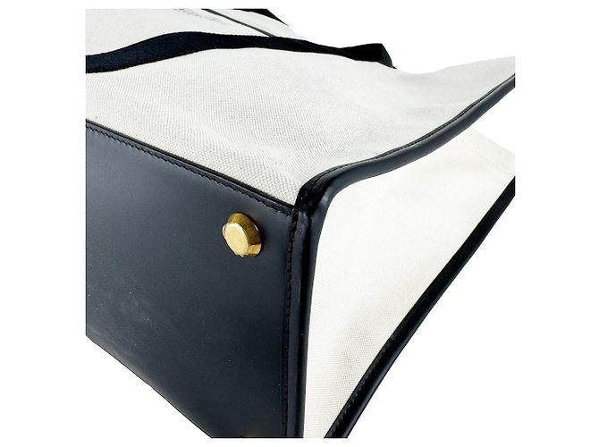 Borsa Balenciaga nera e avorio Nero Crudo - vista 7