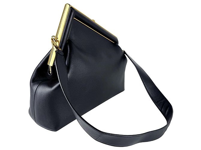 Borsa a tracolla Fendi in pelle nera Nero - vista 11