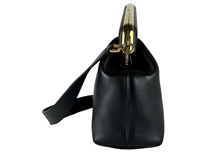 Borsa a tracolla Fendi in pelle nera Nero - vista 2