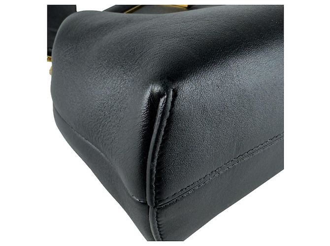 Borsa a tracolla Fendi in pelle nera Nero - vista 9