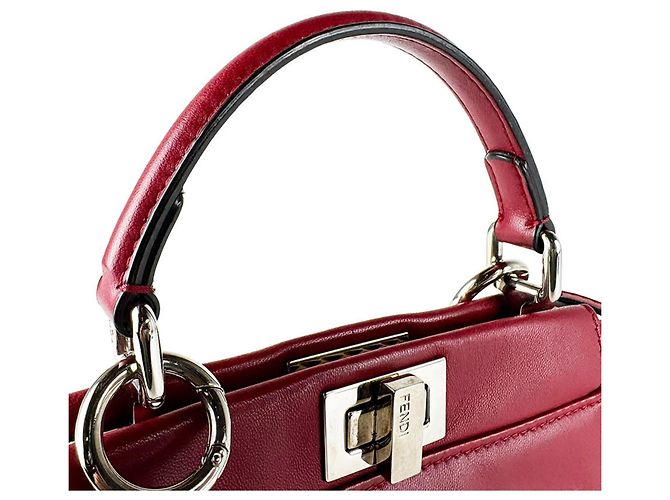 Peekaboo Mini borsa Fendi in pelle rossa - vista 11