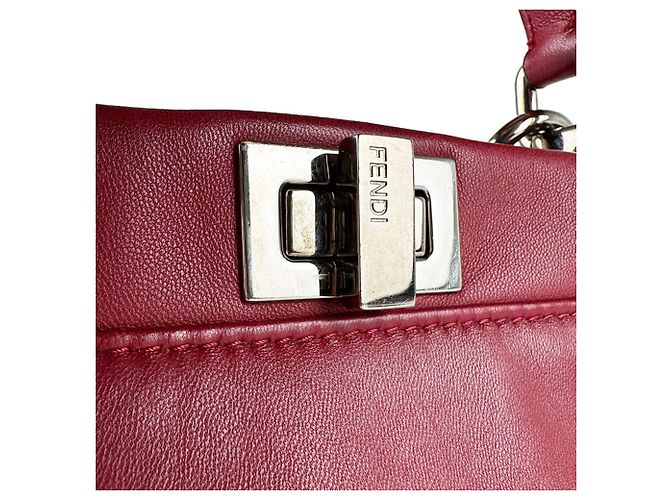 Peekaboo Mini borsa Fendi in pelle rossa - vista 12