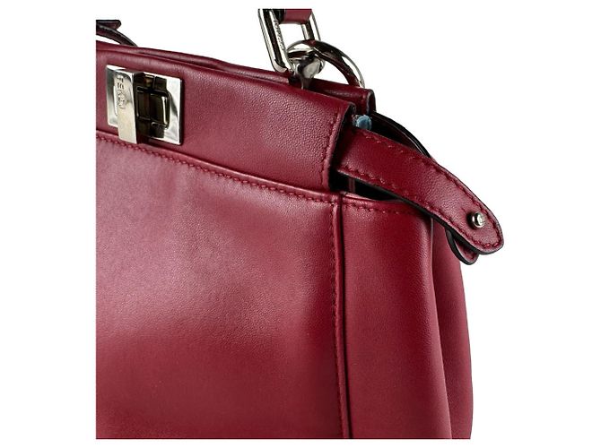 Peekaboo Mini borsa Fendi in pelle rossa - vista 6