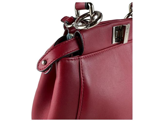 Peekaboo Mini borsa Fendi in pelle rossa - vista 7
