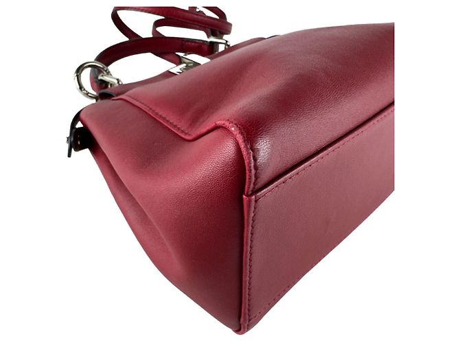 Peekaboo Mini borsa Fendi in pelle rossa - vista 9