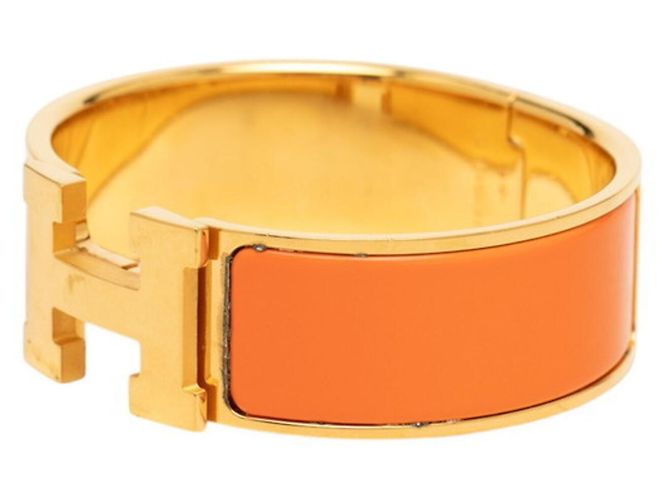 Hermès Pulsera Hermes Clic Clac H PM en Oro Naranja Dorado - vista 2