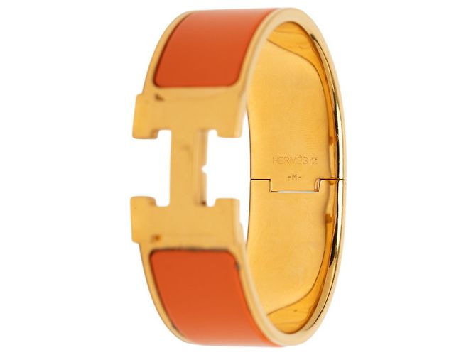 Hermès Pulsera Hermes Clic Clac H PM en Oro Naranja Dorado - vista 5