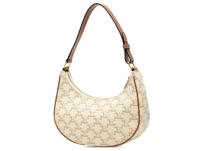 Céline Borsa a spalla singola Celine Triomphe Ava Marrone Bianco - vista 2