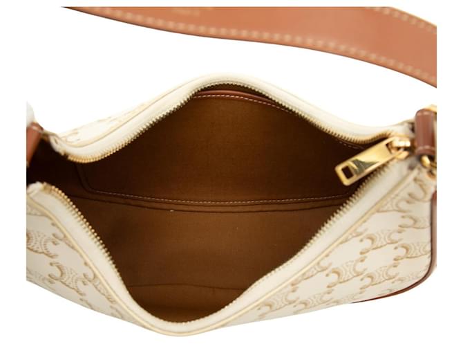 Céline Borsa a spalla singola Celine Triomphe Ava Marrone Bianco - vista 4