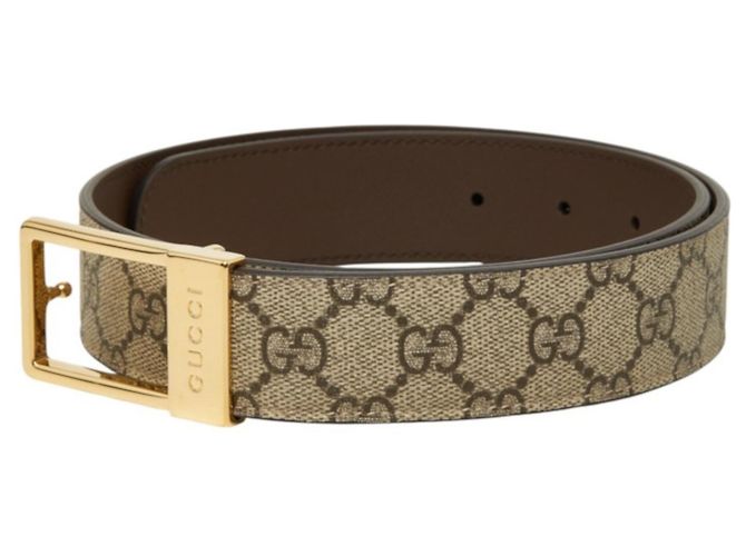 Gucci GG Supreme Gürtel aus beigem Leder - Ansicht 2