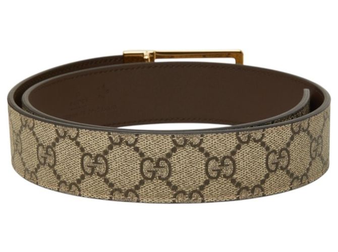 Gucci GG Supreme Gürtel aus beigem Leder - Ansicht 3