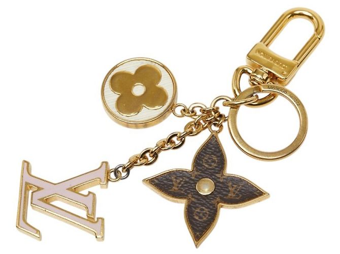 Louis Vuitton Monogram Porte Clés Spring Street Keychain Marrone Rosa Bianco Monogramma - vista 2