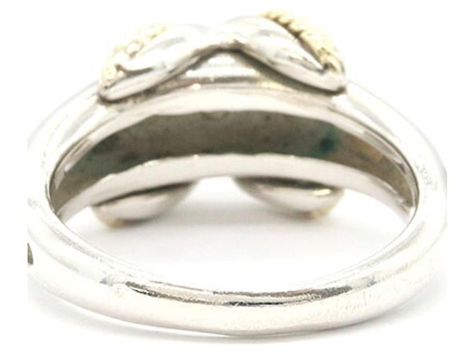 Anello a fascia Tiffany & Co. in argento sterling e oro giallo - vista 2