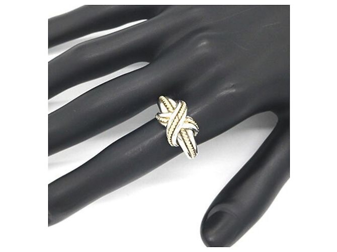 Anello a fascia Tiffany & Co. in argento sterling e oro giallo - vista 8