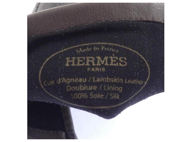 Hermès Guanti caldi grigi Hermes Marrone - vista 3