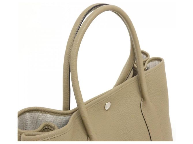 Hermès Borsa Hermes Garden Party in pelle Negonda beige - vista 4