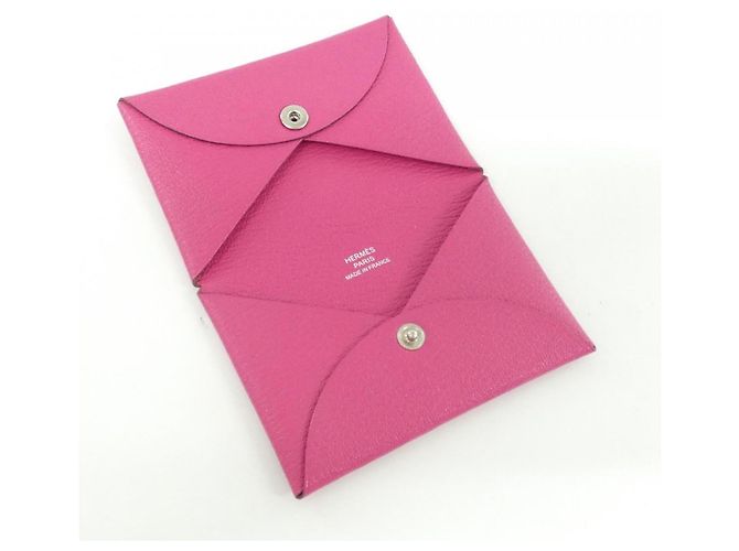 Hermès Calvi 044166CK Tarjetero / Porta tarjetas Rosa - vista 3