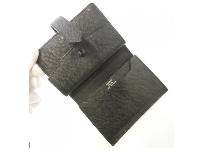 Hermès Cartera Hermes Bearn Mini Monochrome Negro - vista 6