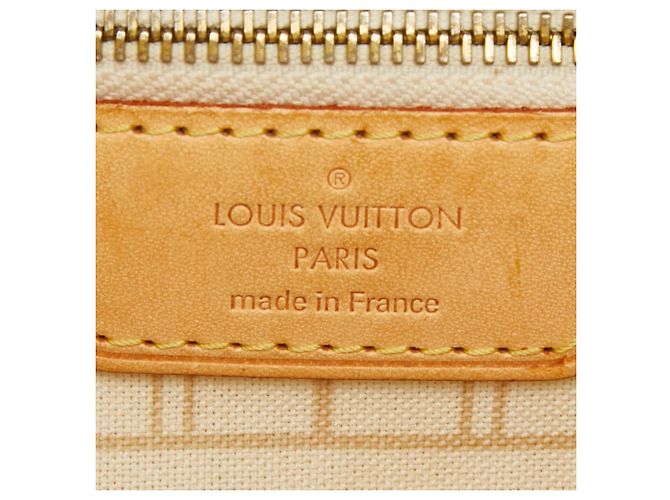 Borsa Tote Louis Vuitton Damier Azur Neverfull PM Bianco - vista 10