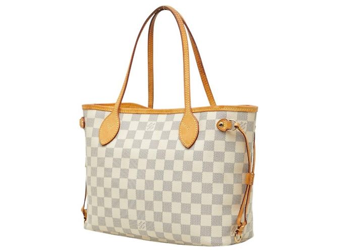 Borsa Tote Louis Vuitton Damier Azur Neverfull PM Bianco - vista 2