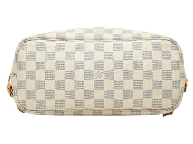 Borsa Tote Louis Vuitton Damier Azur Neverfull PM Bianco - vista 3