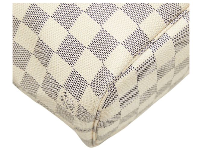 Borsa Tote Louis Vuitton Damier Azur Neverfull PM Bianco - vista 7
