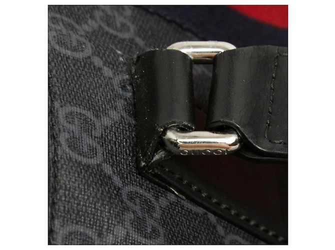 Borsa Tote Gucci GG Supreme Sherry Line Marrone Nero - vista 10